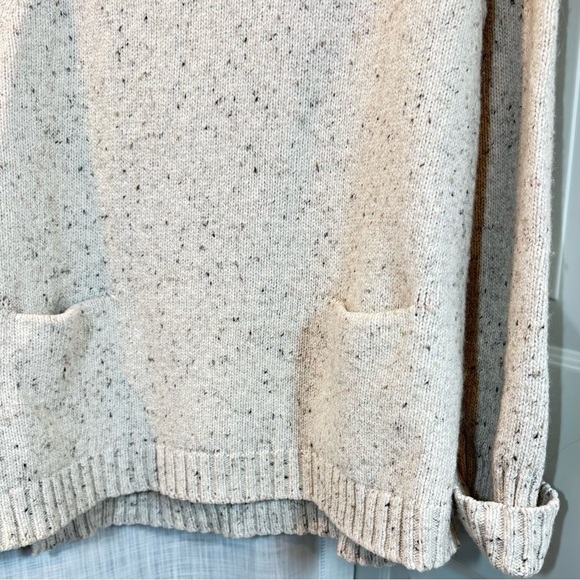 J. Jill Long Sleeve Mock Neck Textured Marled Oatmeal Sweater Size L Cotton Wool - Picture 4 of 13